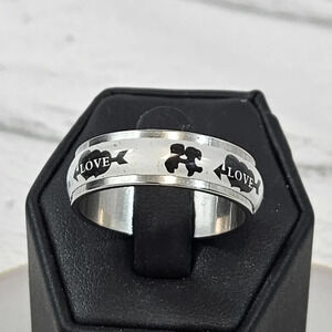 Size 11  Couples Love Heart Arrow Fashion Ring 11K